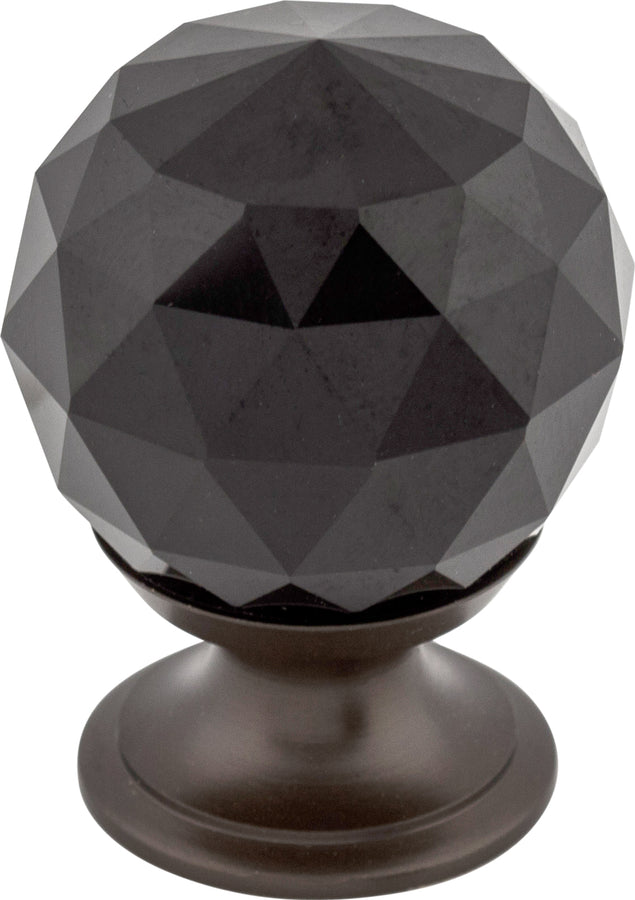 Black Crystal Knob 1 1/8 Inch