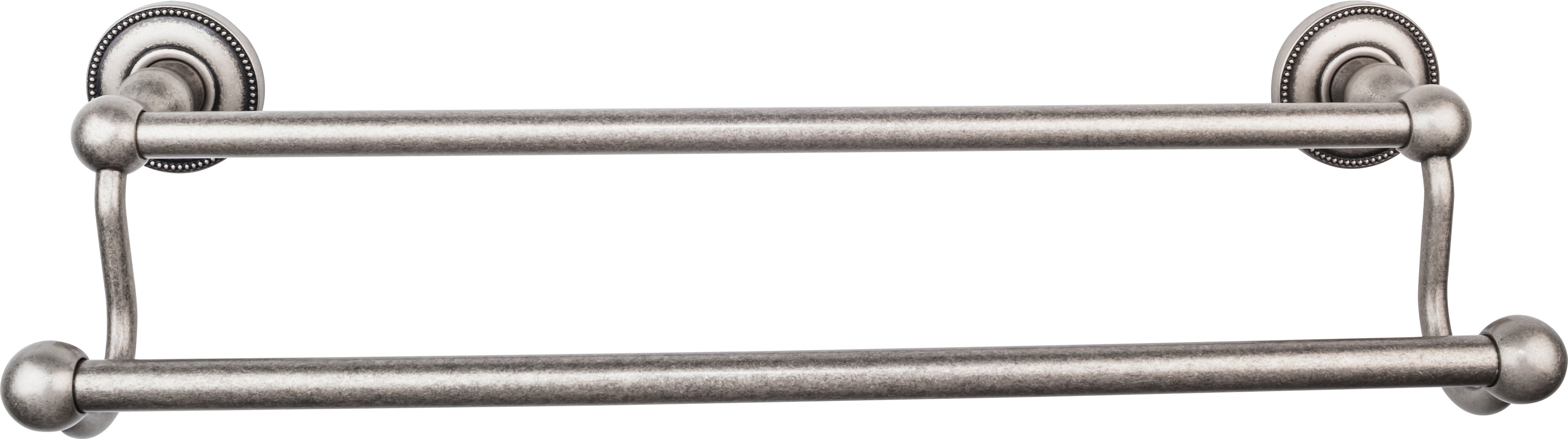 Edwardian Bath Towel Bar 18 In. Double - Beaded Bplate
