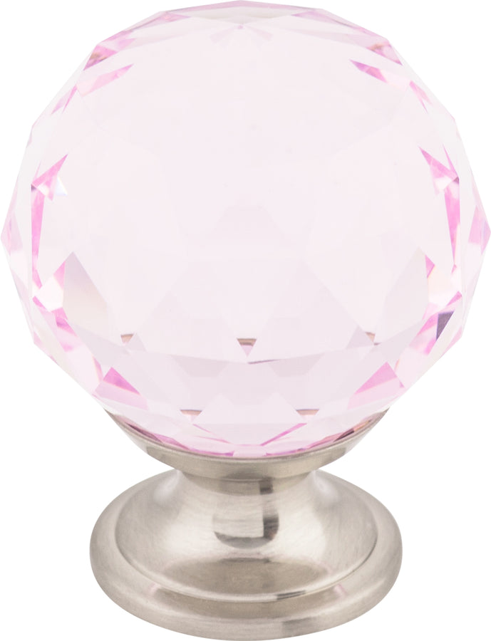 Pink Crystal Knob 1 3/8 Inch