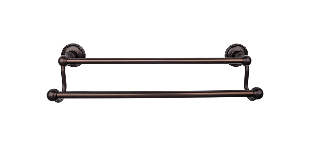Edwardian Bath Towel Bar 30 Inch Double - Ribbon Bplate