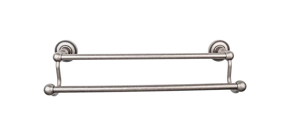Edwardian Bath Towel Bar 30 In. Double - Beaded Bplate