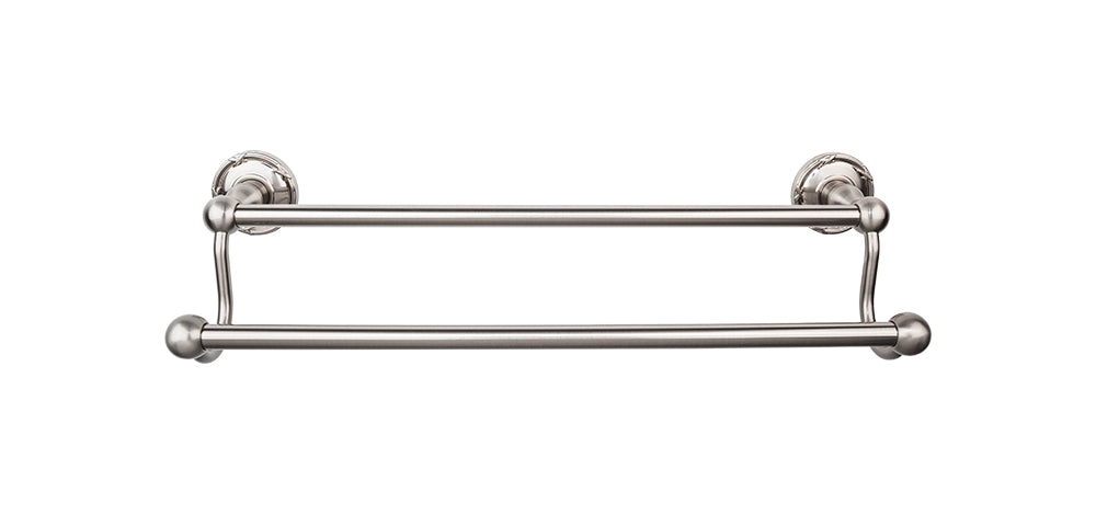 Edwardian Bath Towel Bar 24 Inch Double - Ribbon Bplate
