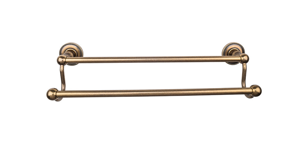 Edwardian Bath Towel Bar 30 In. Double - Beaded Bplate