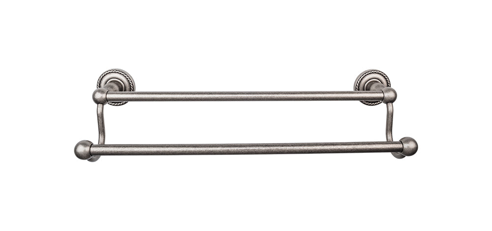 Edwardian Bath Towel Bar 24 In. Double - Rope Backplate