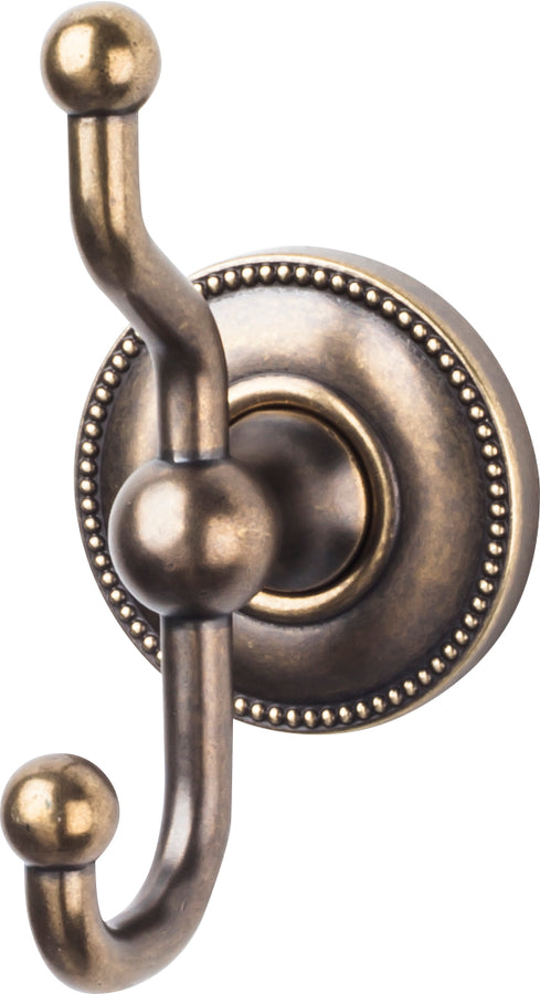 Edwardian Bath Double Hook Beaded Backplate