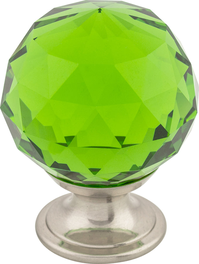 Green Crystal Knob 1 3/8 Inch