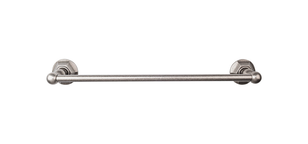 Edwardian Bath Towel Bar 30 Inch Single - Hex Backplate