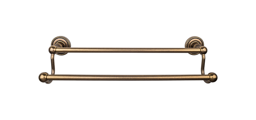 Edwardian Bath Towel Bar 24 In. Double - Rope Backplate
