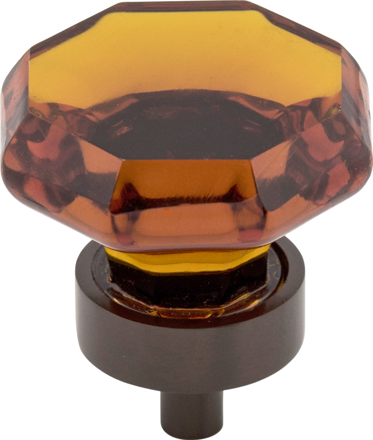 Wine Octagon Crystal Knob 1 3/8 Inch