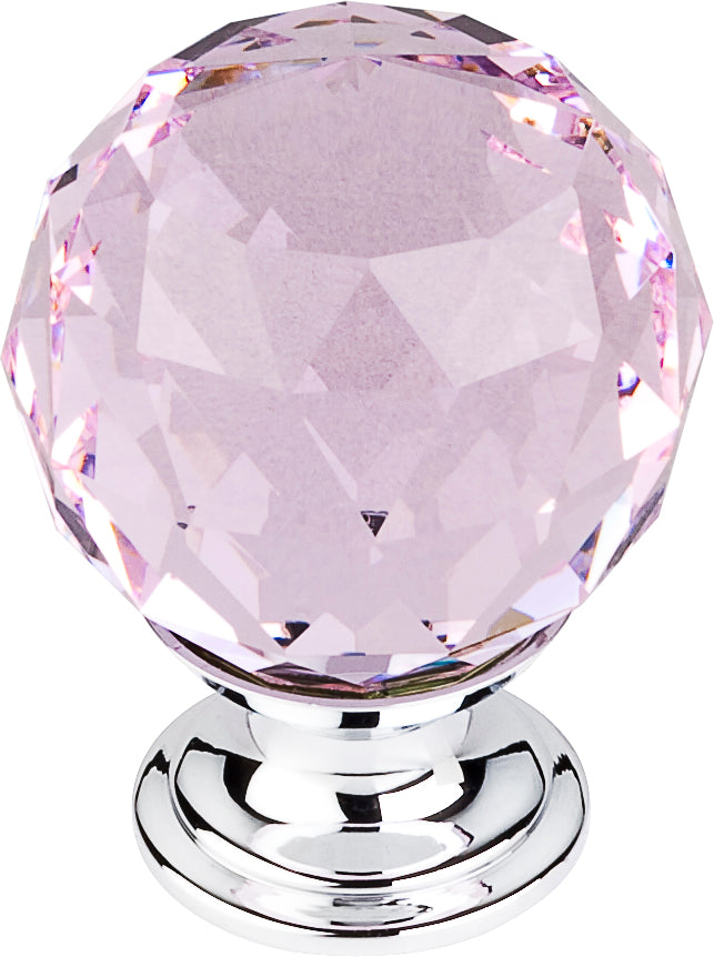 Pink Crystal Knob 1 3/8 Inch