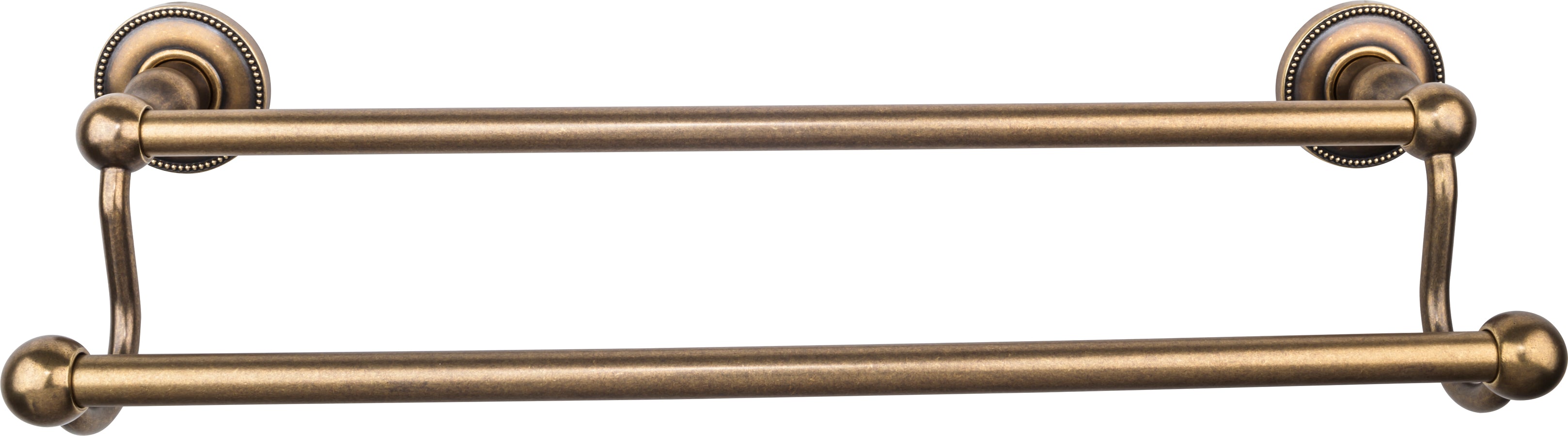 Edwardian Bath Towel Bar 18 In. Double - Beaded Bplate