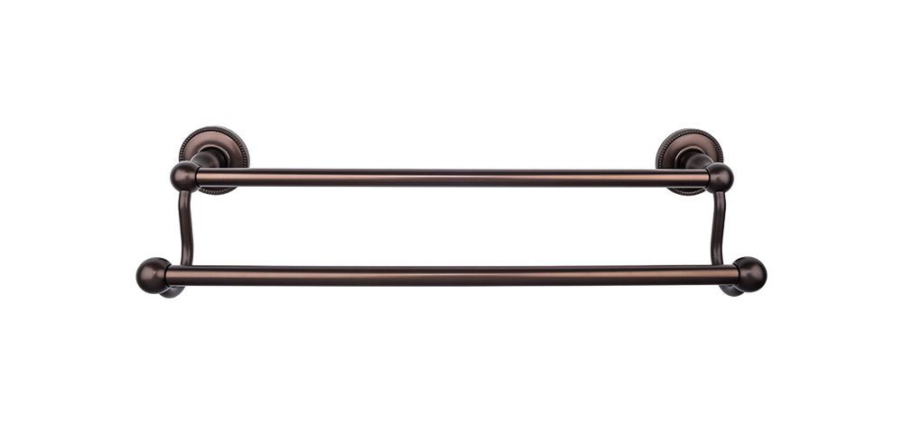 Edwardian Bath Towel Bar 30 In. Double - Beaded Bplate