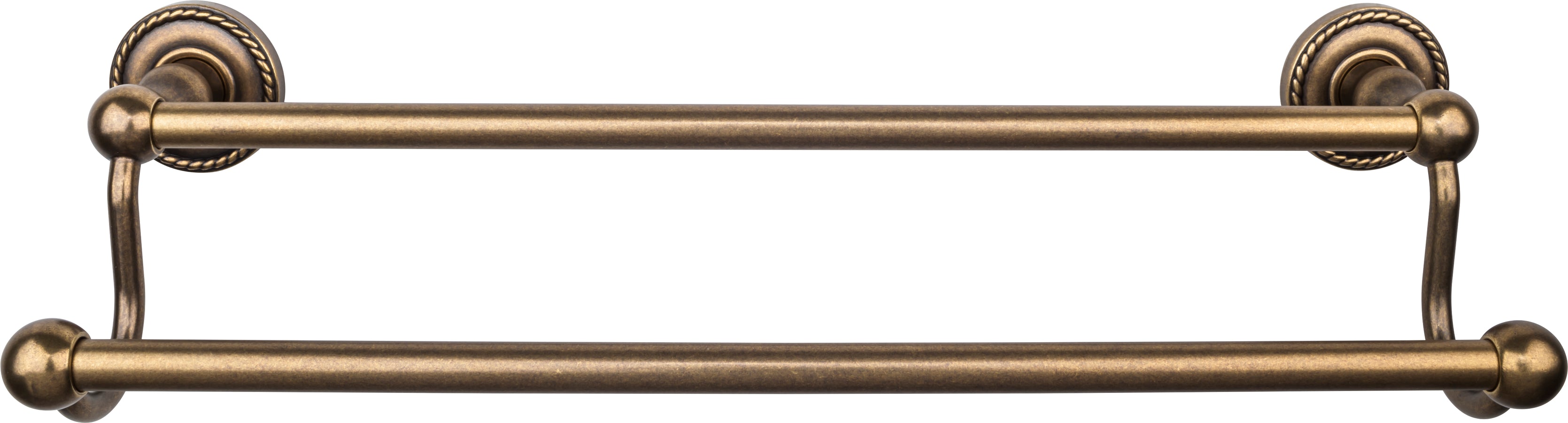 Edwardian Bath Towel Bar 18 In. Double - Rope Backplate