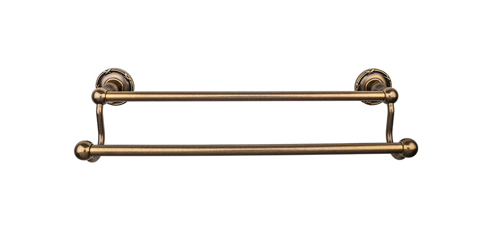 Edwardian Bath Towel Bar 24 Inch Double - Ribbon Bplate