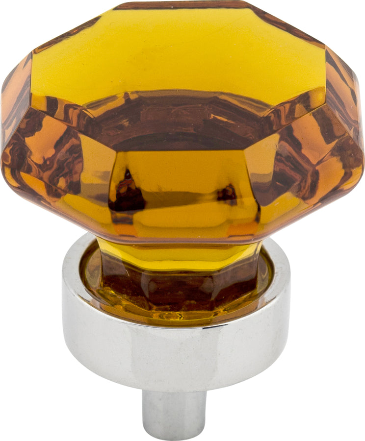 Wine Octagon Crystal Knob 1 3/8 Inch