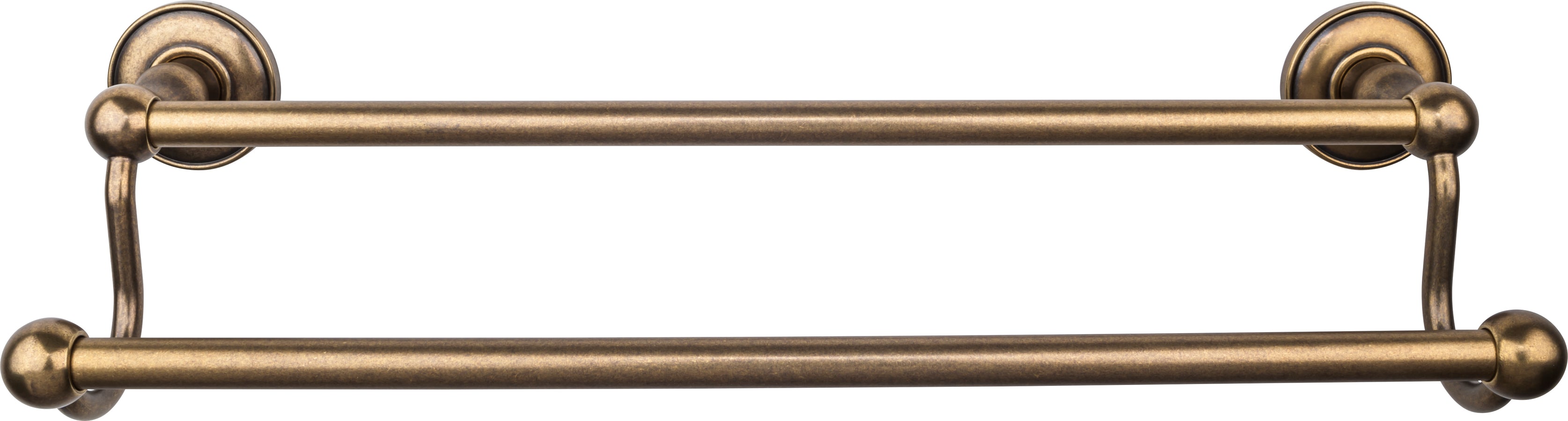 Edwardian Bath Towel Bar 18 Inch Double - Plain Bplate