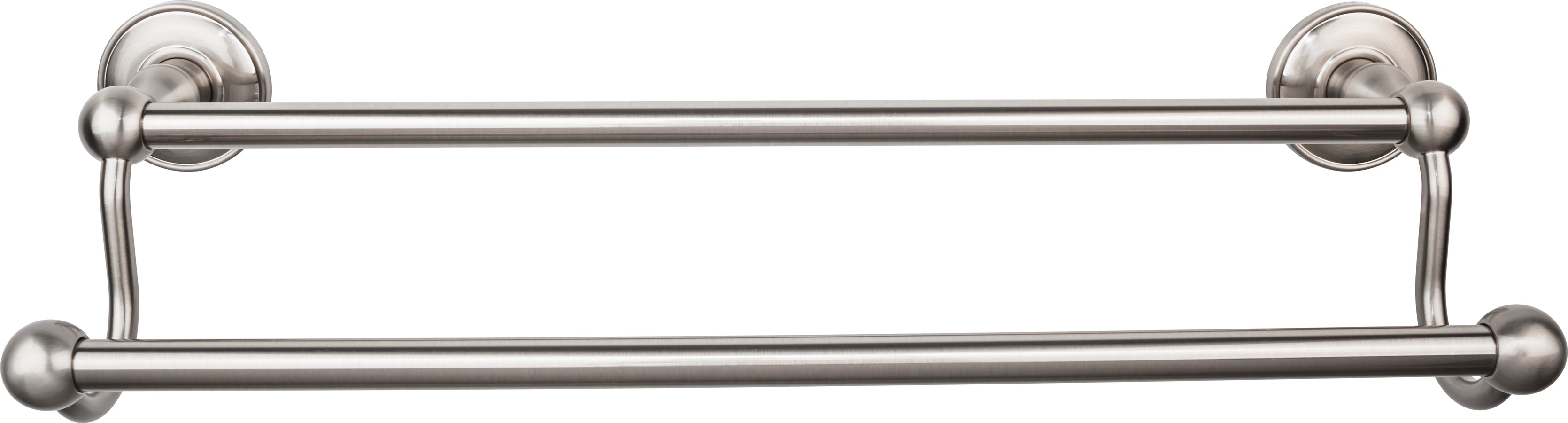 Edwardian Bath Towel Bar 18 Inch Double - Plain Bplate