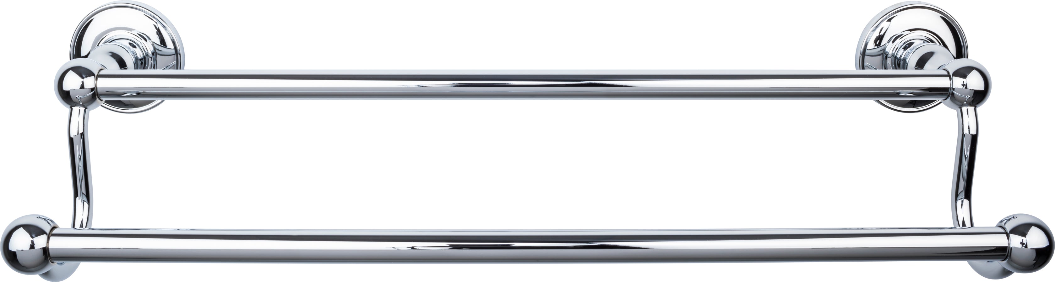 Edwardian Bath Towel Bar 18 Inch Double - Plain Bplate