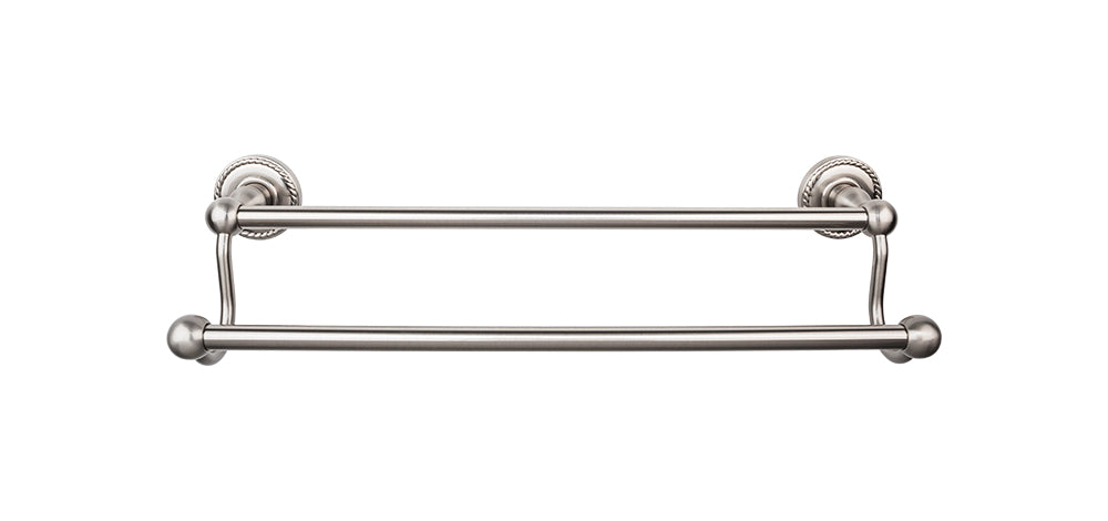 Edwardian Bath Towel Bar 30 In. Double - Rope Backplate
