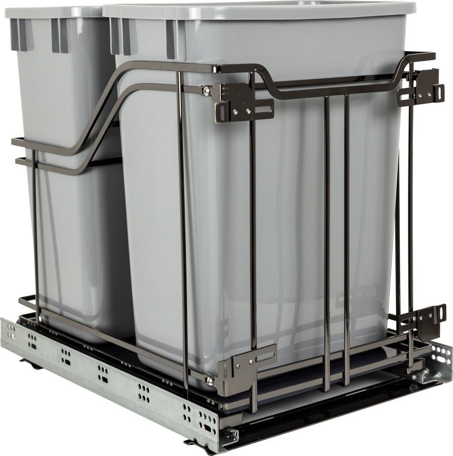 Double 35 Quart  STORAGE with STYLE Metal Soft-close Trashcan Pullout