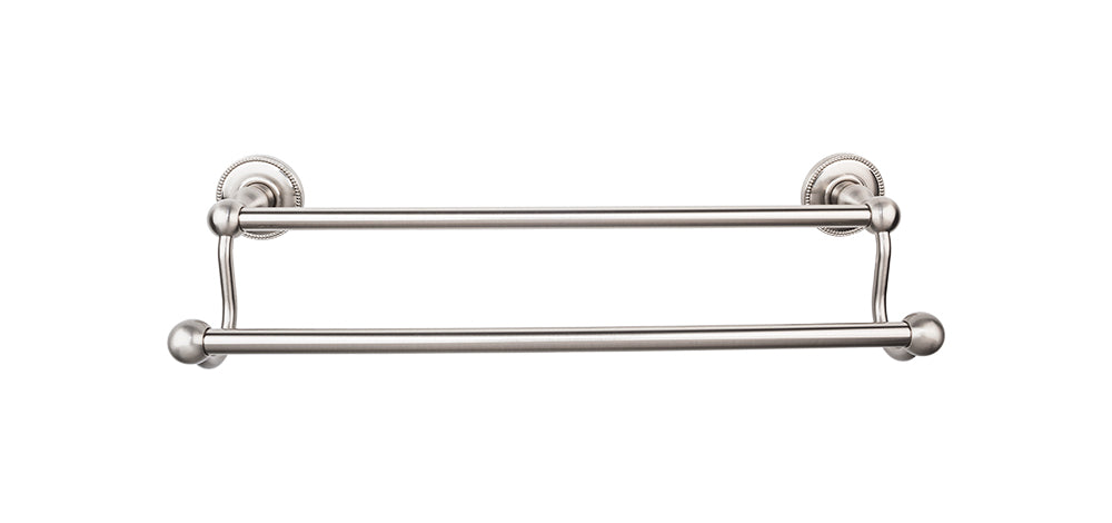 Edwardian Bath Towel Bar 30 In. Double - Beaded Bplate