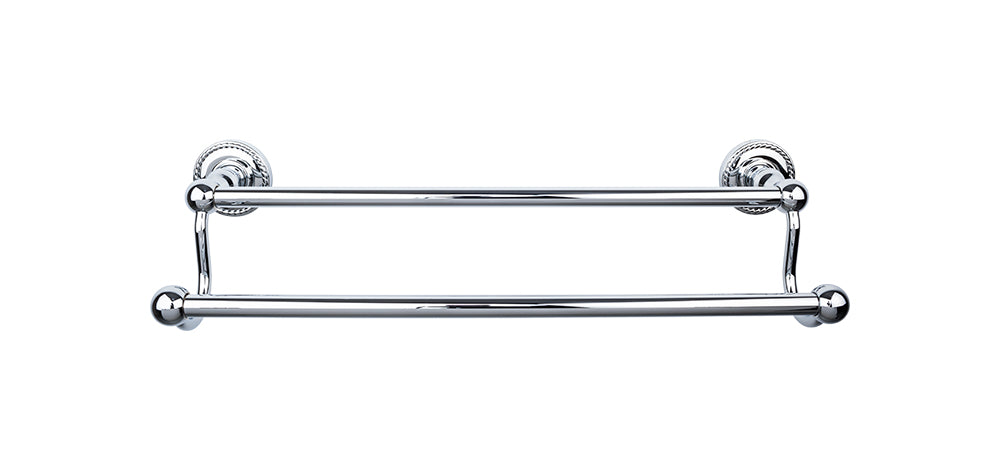 Edwardian Bath Towel Bar 24 In. Double - Rope Backplate