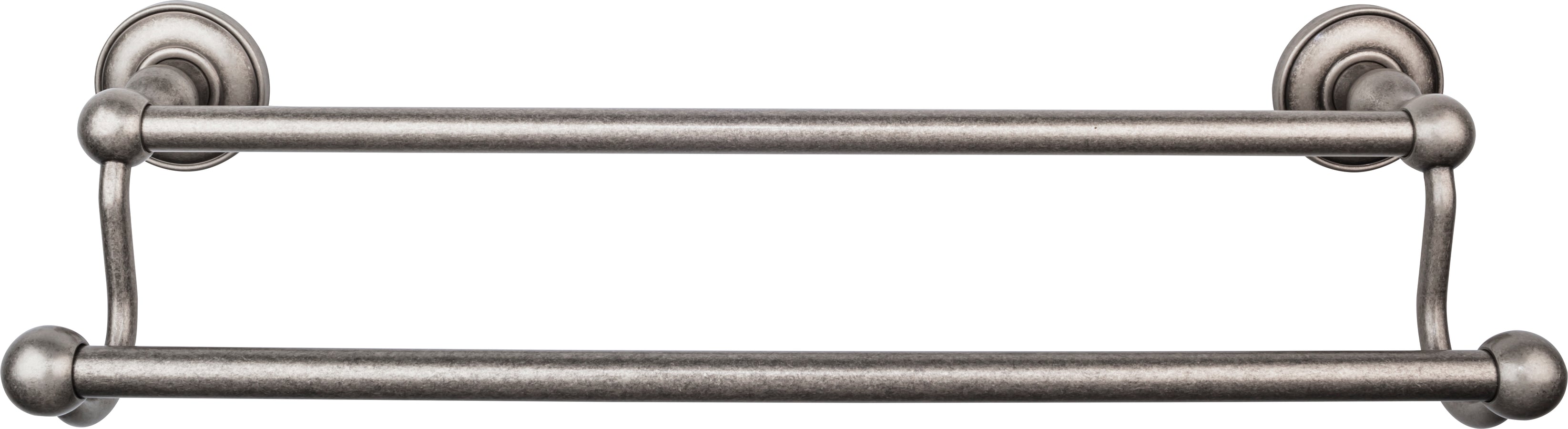 Edwardian Bath Towel Bar 18 Inch Double - Plain Bplate