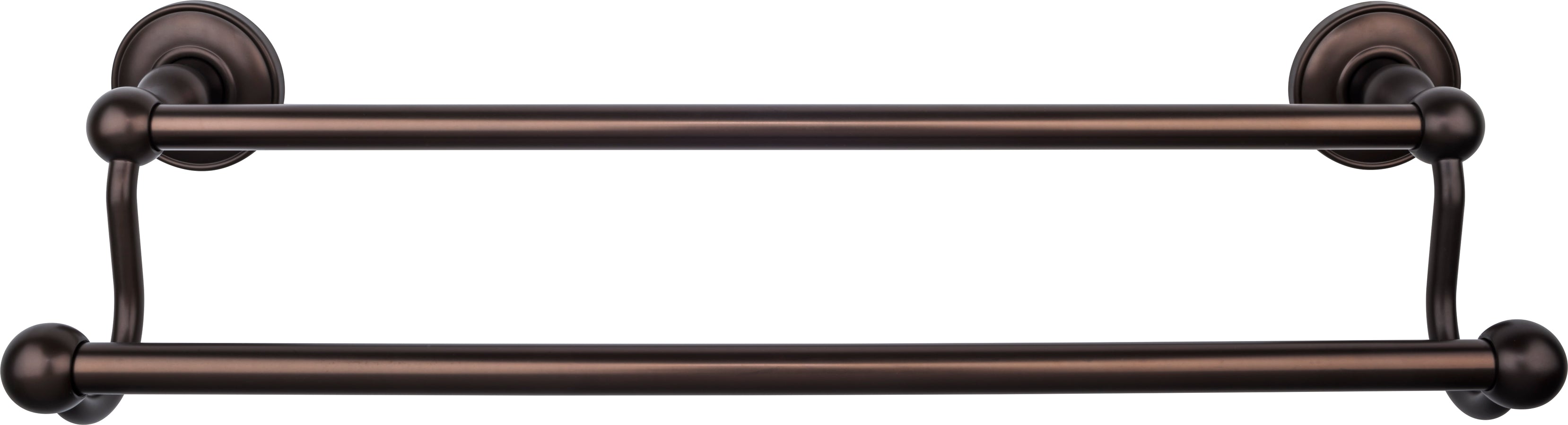 Edwardian Bath Towel Bar 18 Inch Double - Plain Bplate