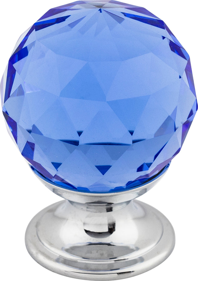 Blue Crystal Knob 1 1/8 Inch