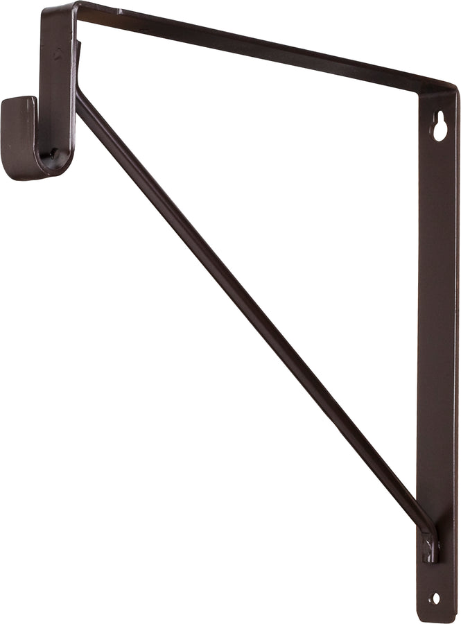 Shelf Bracket with Rod Support for Oval Closet Rods