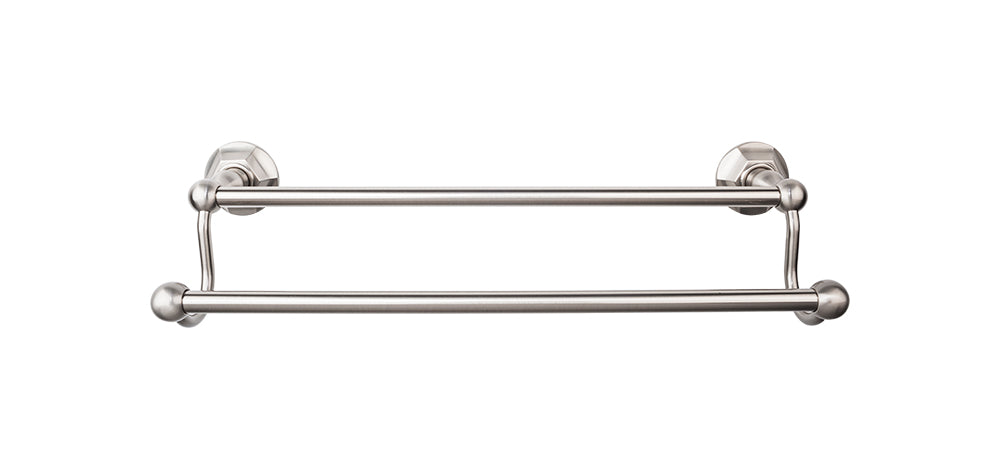 Edwardian Bath Towel Bar 30 Inch Double - Hex Backplate